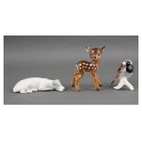 (3) Vintage German Porcelain Animal Figurines