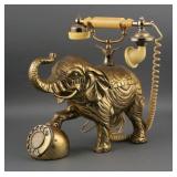 Vintage Coaster Brass Elephant Rotary Telephone