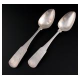 (2) Antique American W. Bessac Coin Silver Spoons