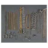 Tray Lot of Silver and Gold Toned Belts/Jewelry
