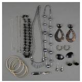 Assortment of Black Costume Jewelry