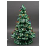 15-1/2" Green Ceramic Lighted Christmas Tree