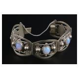 Vintage Mexican Sterling Panel Bracelet