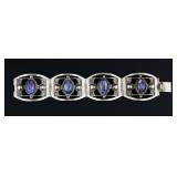 Mexican Sterling Dichroic Glass Panel Bracelet