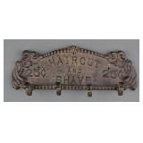 Cast Iron "Haircut and Shave 25c" Coat Rack