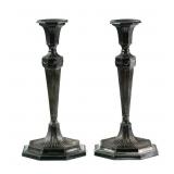 (2) Barker Ellis Silverplate Candlesticks
