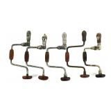 (5) Vintage Hand Crank Brace Drills