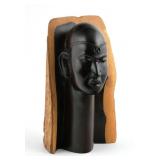 Kenyan Maasai Carved Ebony Wood Bust