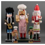 (5) Decorative Wooden Nutcracker Figures