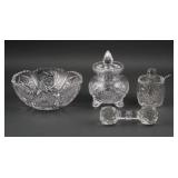 (4) Vintage Cut Glass Serving Pieces