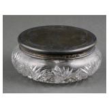 F&B Sterling Silver Cut Glass Powder Jar