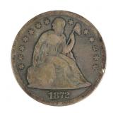 1872 Seated Liberty Silver Dollar $1