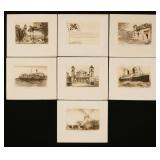 (7) Otto Goetze Caribbean Cruise Etchings