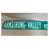 Armstrong Valley Road Sign