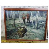 Vintage Light Up Deer Hunting Scene Picture