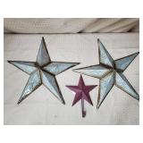 Lot of 3 Decorative Tin Stars