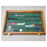North American Hunting Club Knives in Display Case