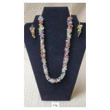 Multi-Stone 20" Necklace & Earrings Set