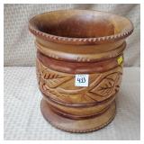 9" H Wooden Vase