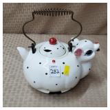 Vtg Poke A Dot Deer Tea Pot. as is