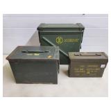 Trio of Military Ammunition Boxes