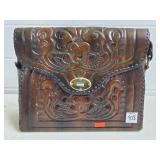 Vintage Hand Tooled Leather Shoulder Bag