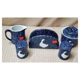 Japan Otagiri Stoneware "Blue Goose" Kitchen Set