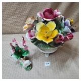 Capodimonte Porcelain Flower Bouqet Vase