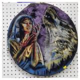 Native American Wolf Velvet Art