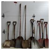 Lot of Assorted Shovels
