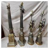 Heavy Pot Metal  Cherub & Ornate Lamps, AS IS