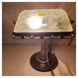 Vtg Style Frosted Glass Banker