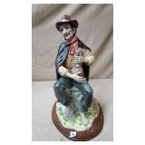 Large Hand Painted Italian Peasant w/ wine jug