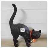Cast Iron Black Cat w/ Green Eyes Door Stop