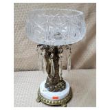 Antique Style Crystal Compote w/ Cherub Base