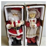 Pair of Mr. & Mrs. Claus Animated Xmas Decorations