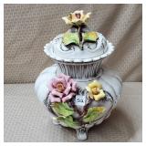 Italian Capodimonte Lidded Urn Vase