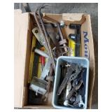 Box Lot of Assorted Vintage Hand Tools, Crowbars,