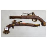 Pair of Cast Aluminum Sexton USA Flintlock Pistol