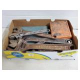 Lot of Assorted Pipe Wrenches, Ratchet Wrenches,
