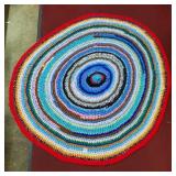 Vintage Circular Multi-Color Rag Rug