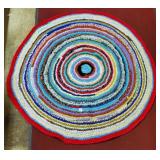 Vintage Circular Multi-Color Rag Rug
