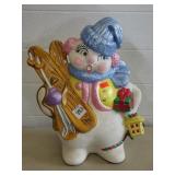 Vintage Ceramic Snowman w/ Skiis Decoration