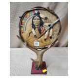 Native American Warrior Relief on Antler StyleBase