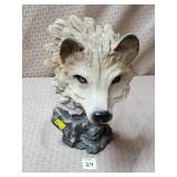 Majestic Wolf Head Sculpture
