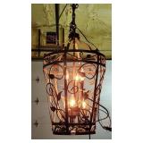 Modern Metal Scrollwork Floral Chandolier