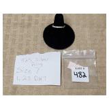 H .925 Sterling Ring, Size 7 w/ Diamoneque Stones