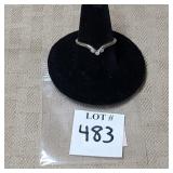 .925 Sterling Ring, Size 8 w/ Diamoneque Stones