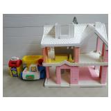 1990 Playskol Plastic Doll House w/ Assorted Baby