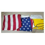 Group of (3) Vintage & Modern American Flags &